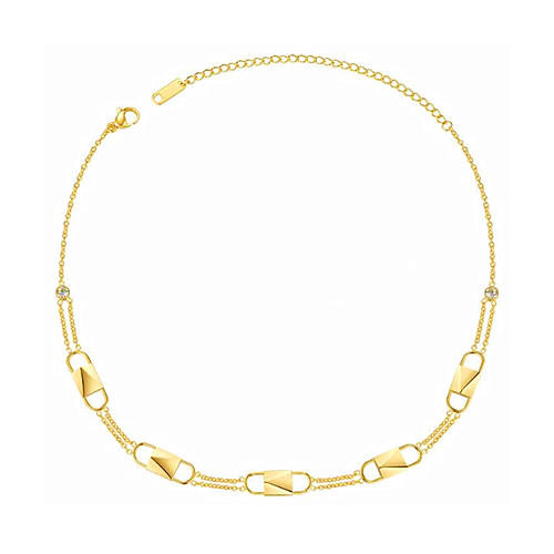 Fashion women accessories wholesale interlocks chain choker necklaces in bulk